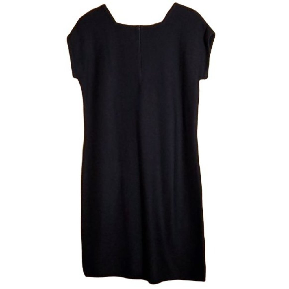 VINTAGE MITA 12 BLACK ACRYLIC KNIT SHORT SLEEVE BODYCON - Picture 2 of 5